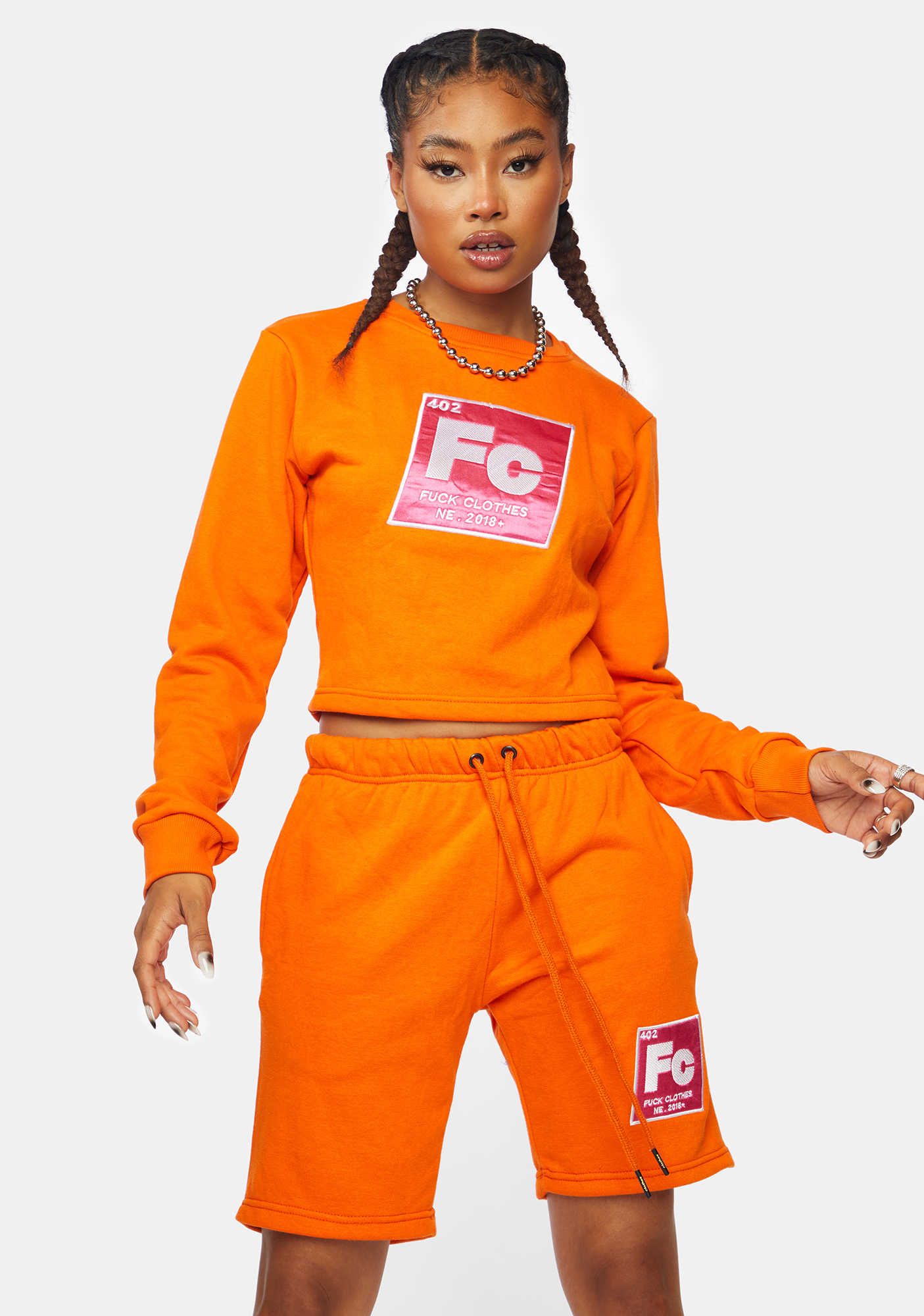 Fuck Clothes Orange Shorts Set Dolls Kill