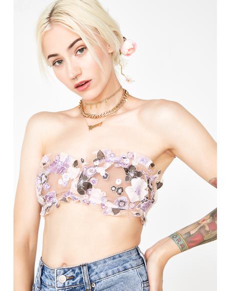 Flower Child Embroidered Bra Top