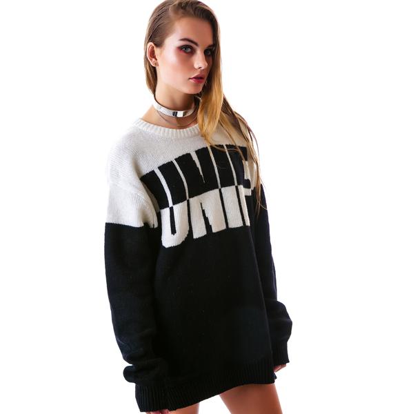 UNIF Logo Flip Sweater | Dolls Kill