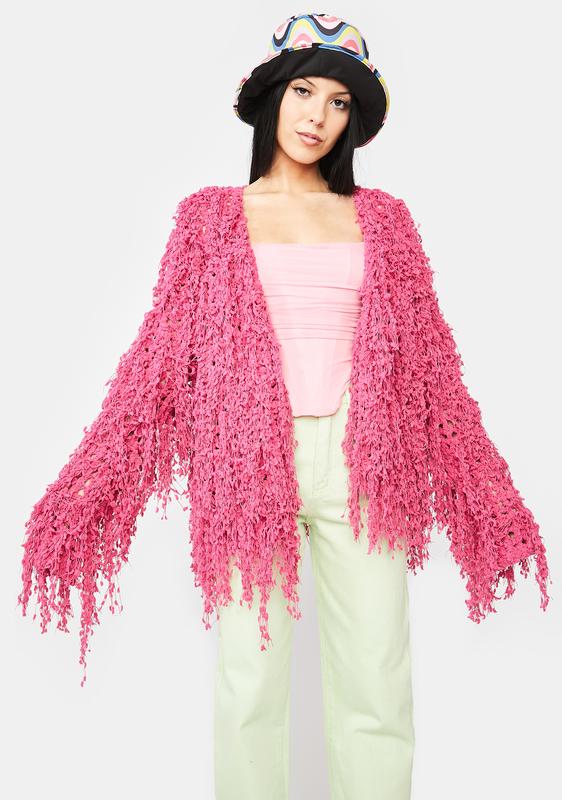 shaggy crochet jacket