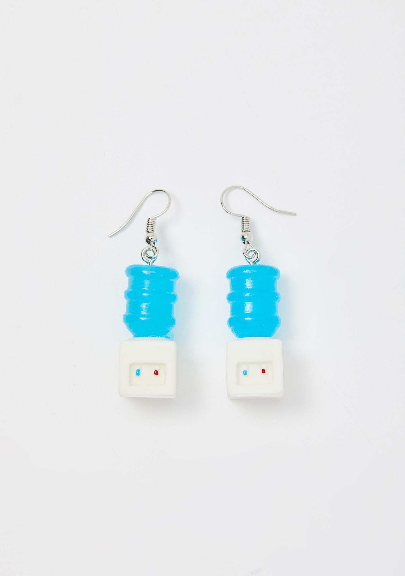 Water Cooler Charm Earrings Blue Dolls Kill
