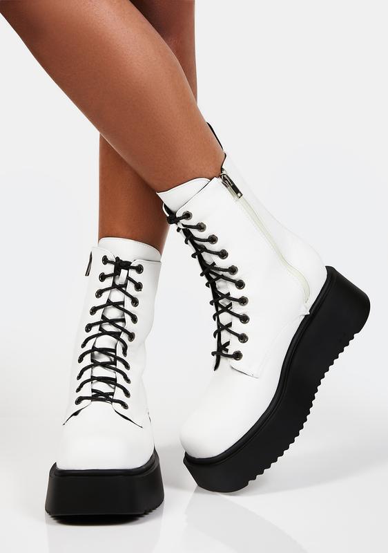 lace up flatform boots