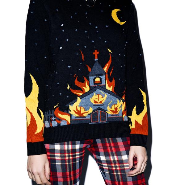 killstar burning church sweater