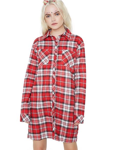 Past The Limit Flannel Top