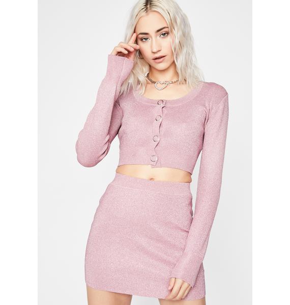 Pink Long Sleeve Button Up Skirt Set | Dolls Kill