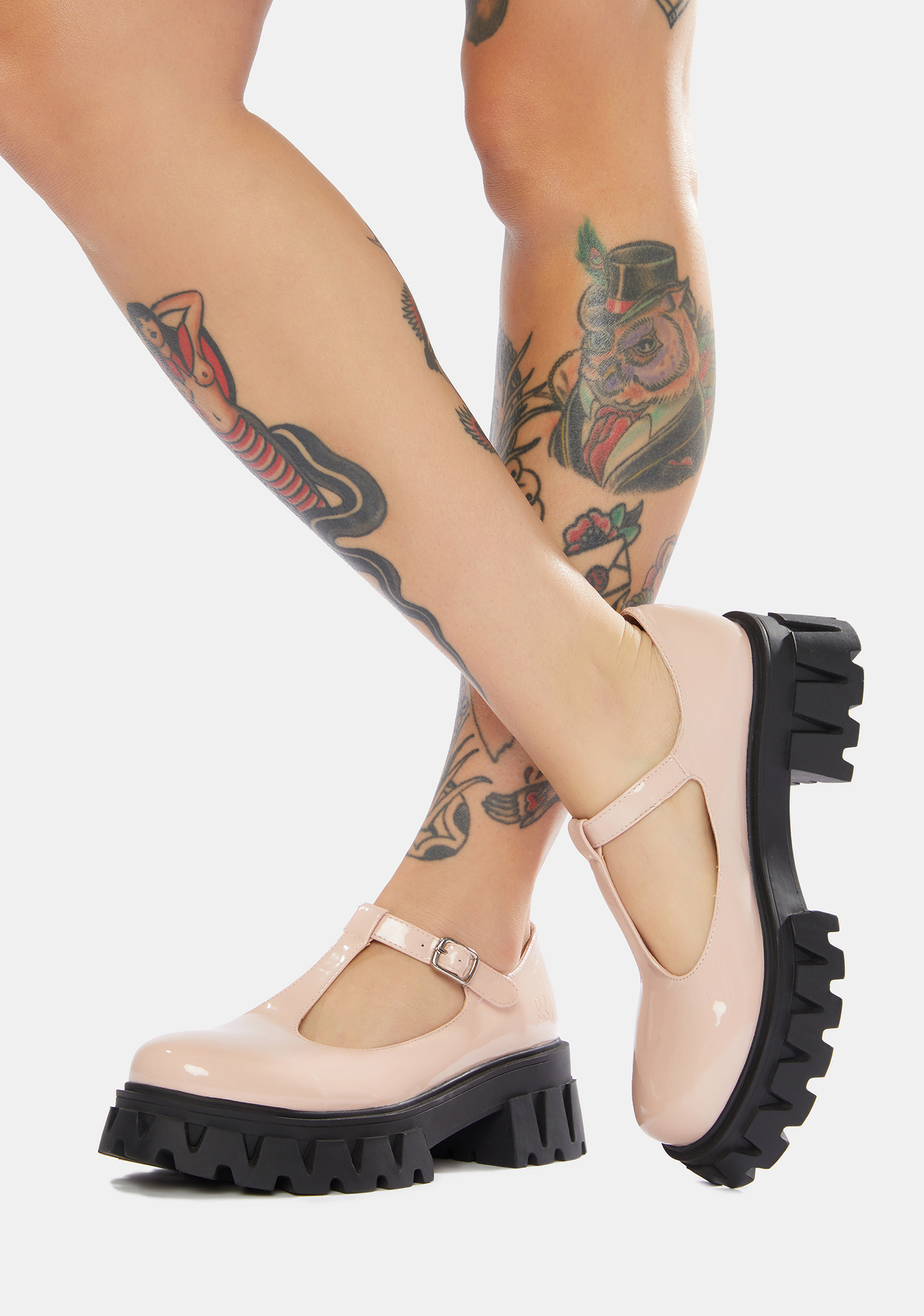 Koi Footwear Light Pink Shin Platform Loafers Dolls Kill
