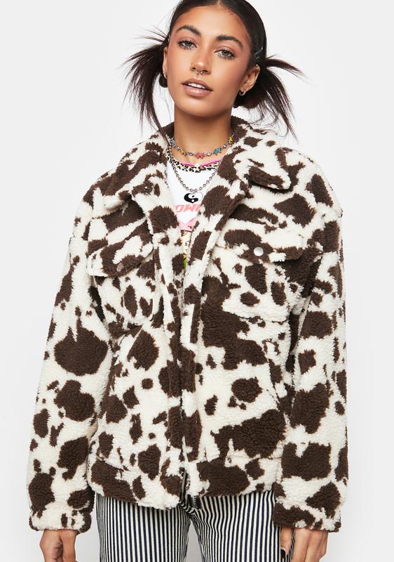 cow print bomber jacket