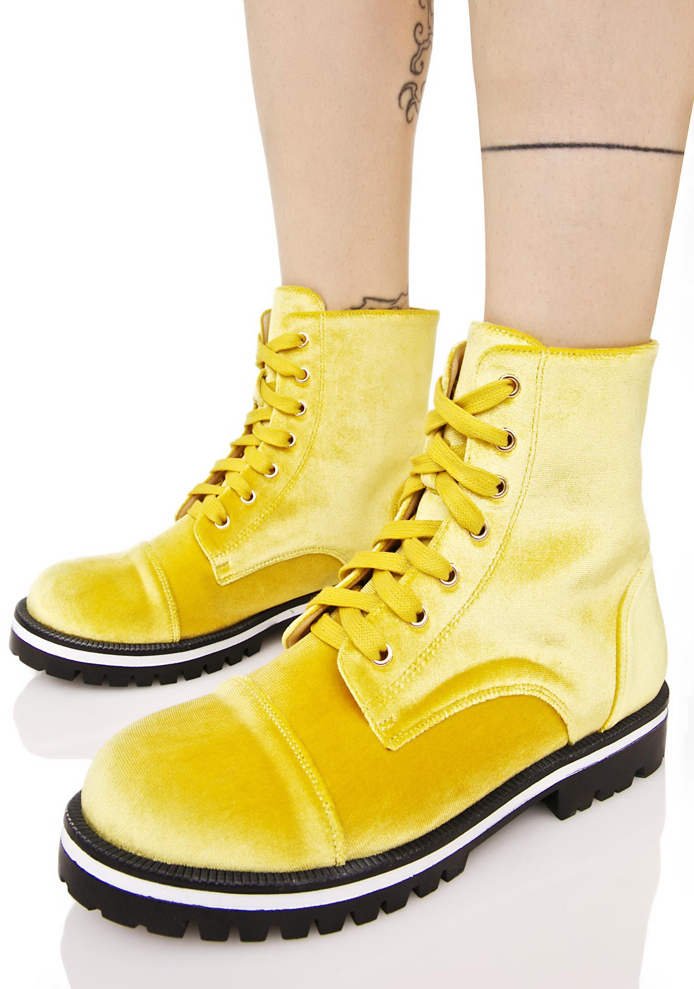 gold velvet boots