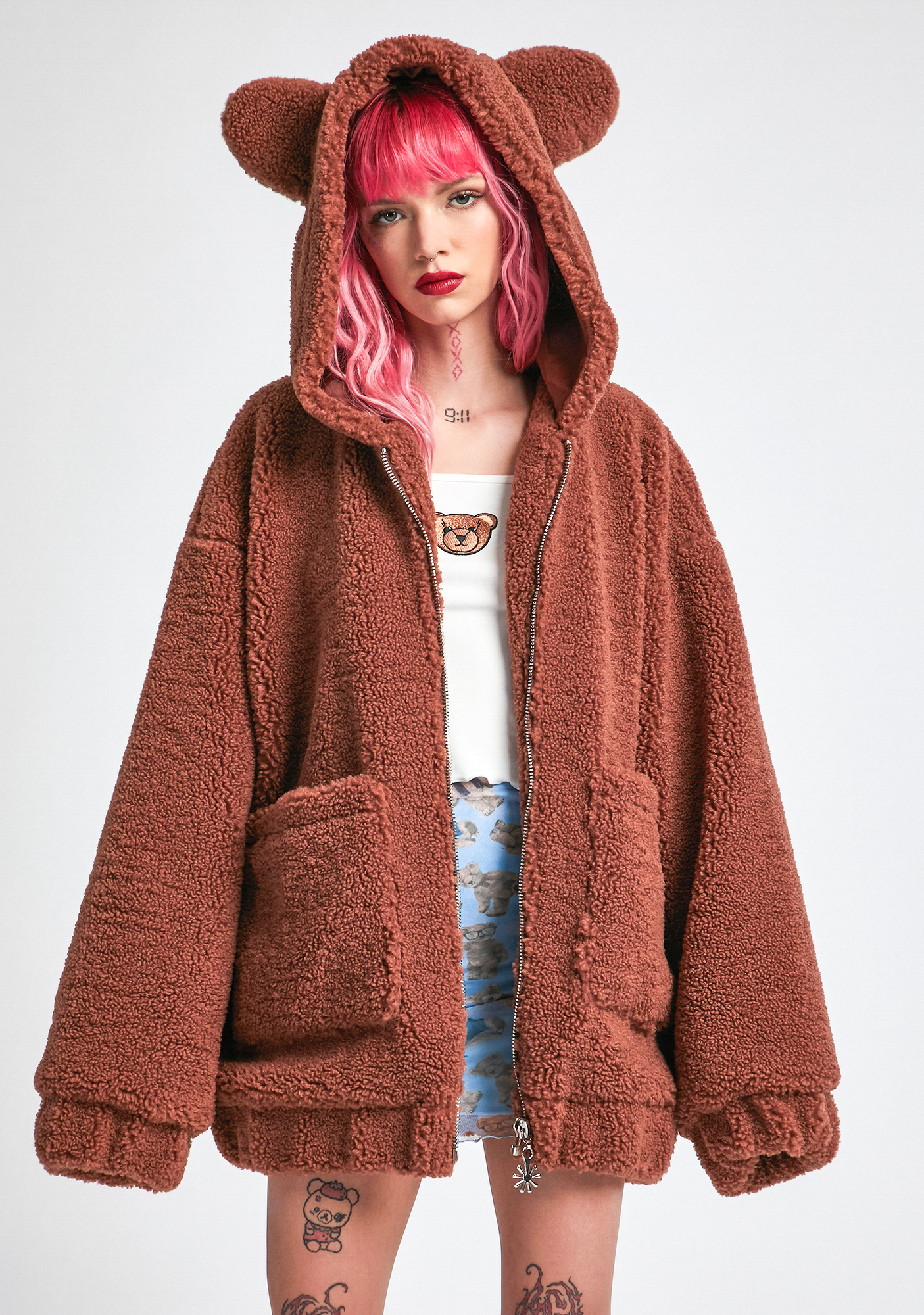 bear fur hoodie