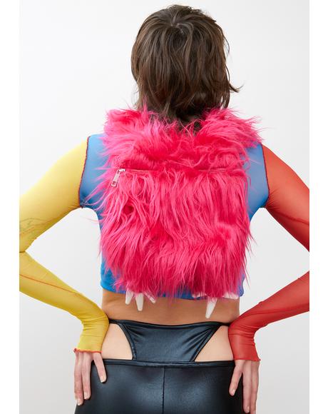 coach fuzzy backpack