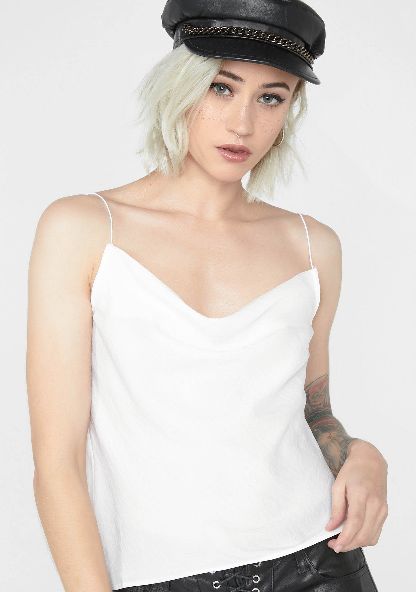 White Scoop Neck Cami Tank Top Dolls Kill