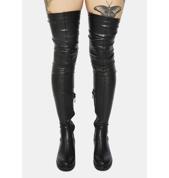 fitted thigh high boots