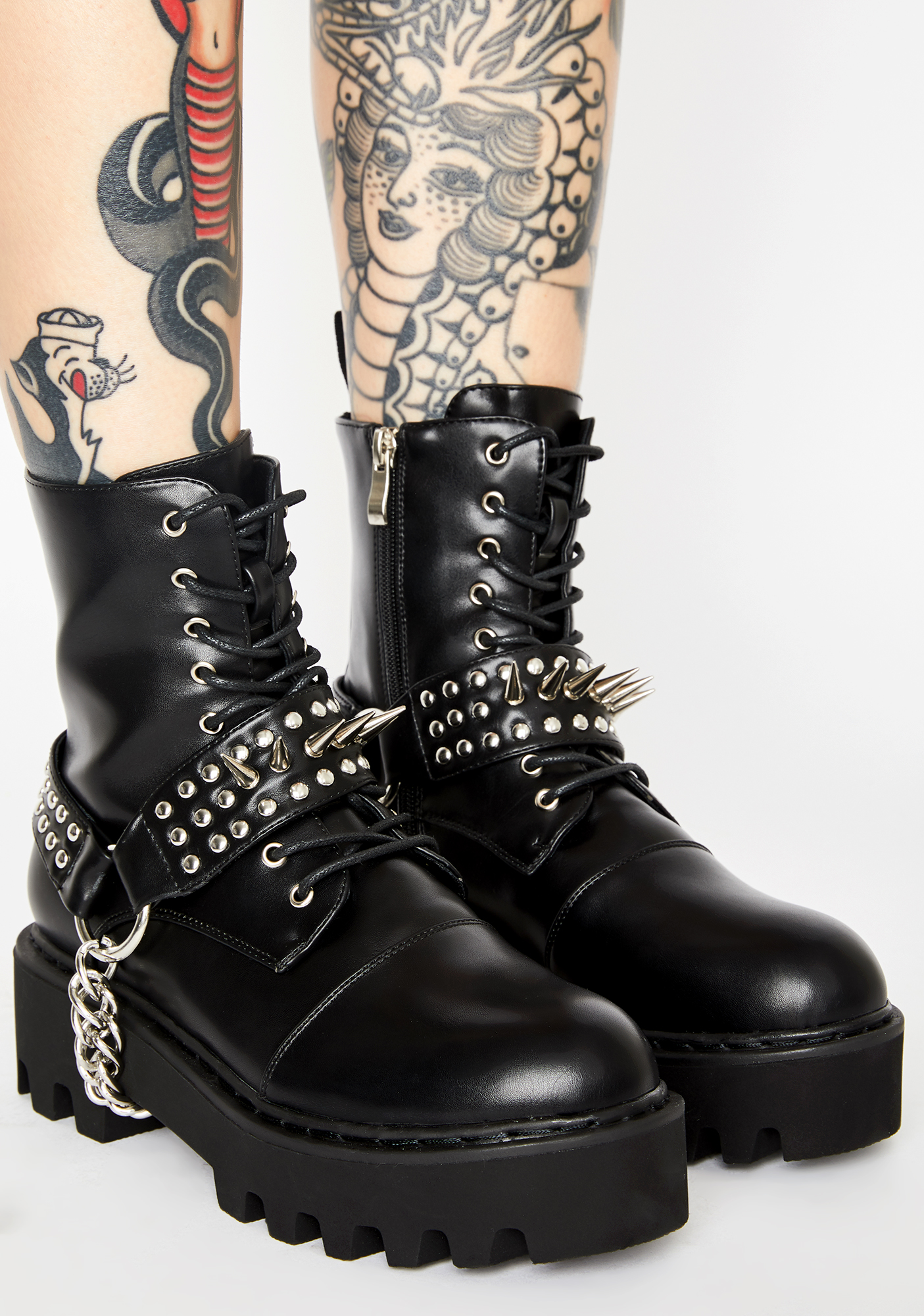 spiked combat boots
