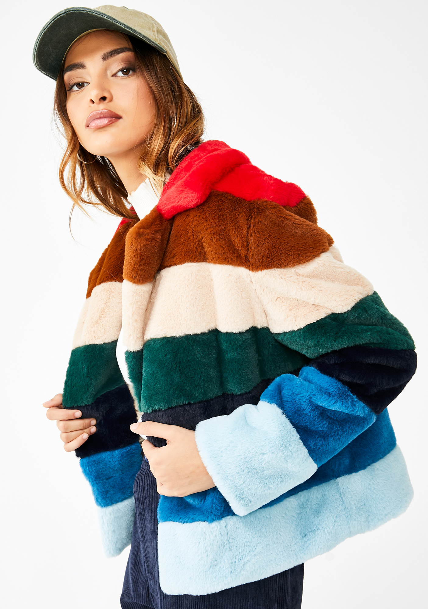 blank faux fur jacket