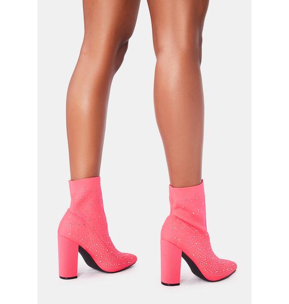 pink rhinestone booties