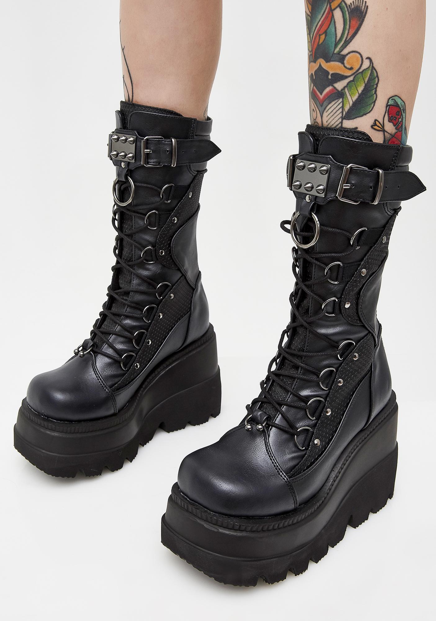 high rise shaker boots demonia