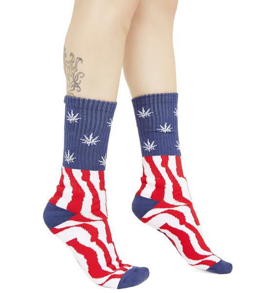HUF Legalize Freedom Crew Socks | Dolls Kill