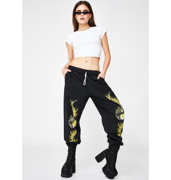 sweatpants with chain