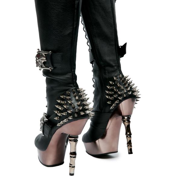 Demonia La Muerta Spiked Boots Dolls Kill
