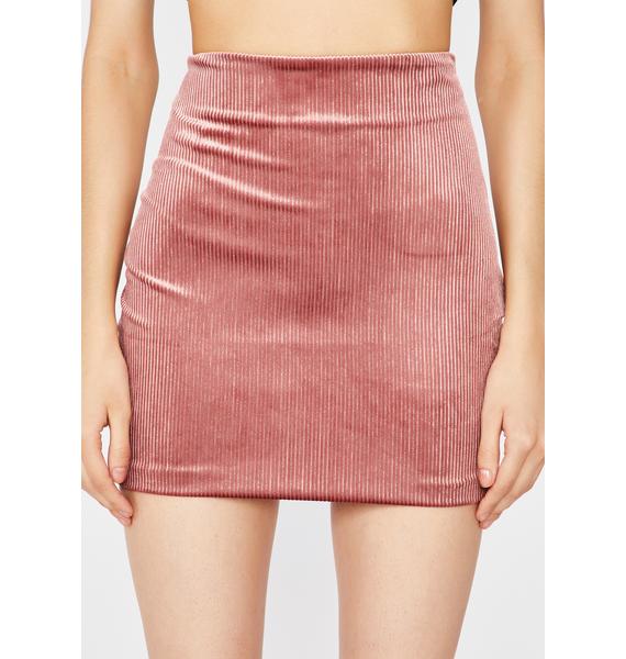 Glitter Velvet High Waist Mini Skirt Light Pink Mauve | Dolls Kill