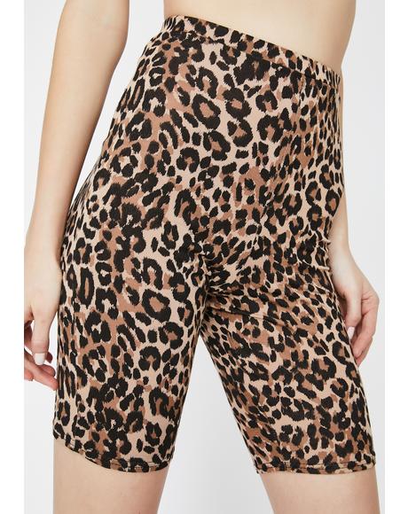 motel leopard print bike short