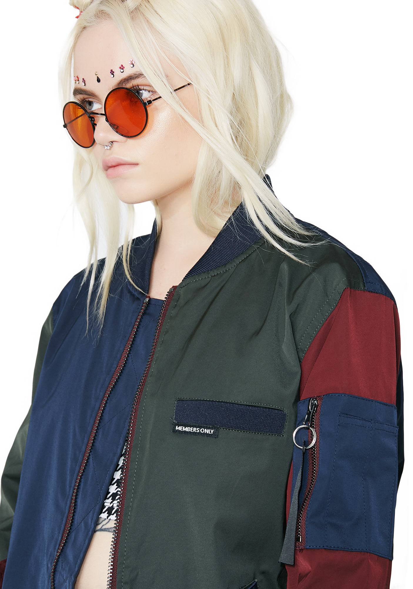 members only color block jacket