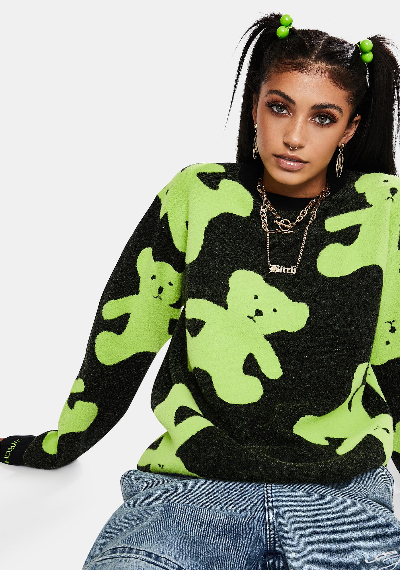 lime green teddy