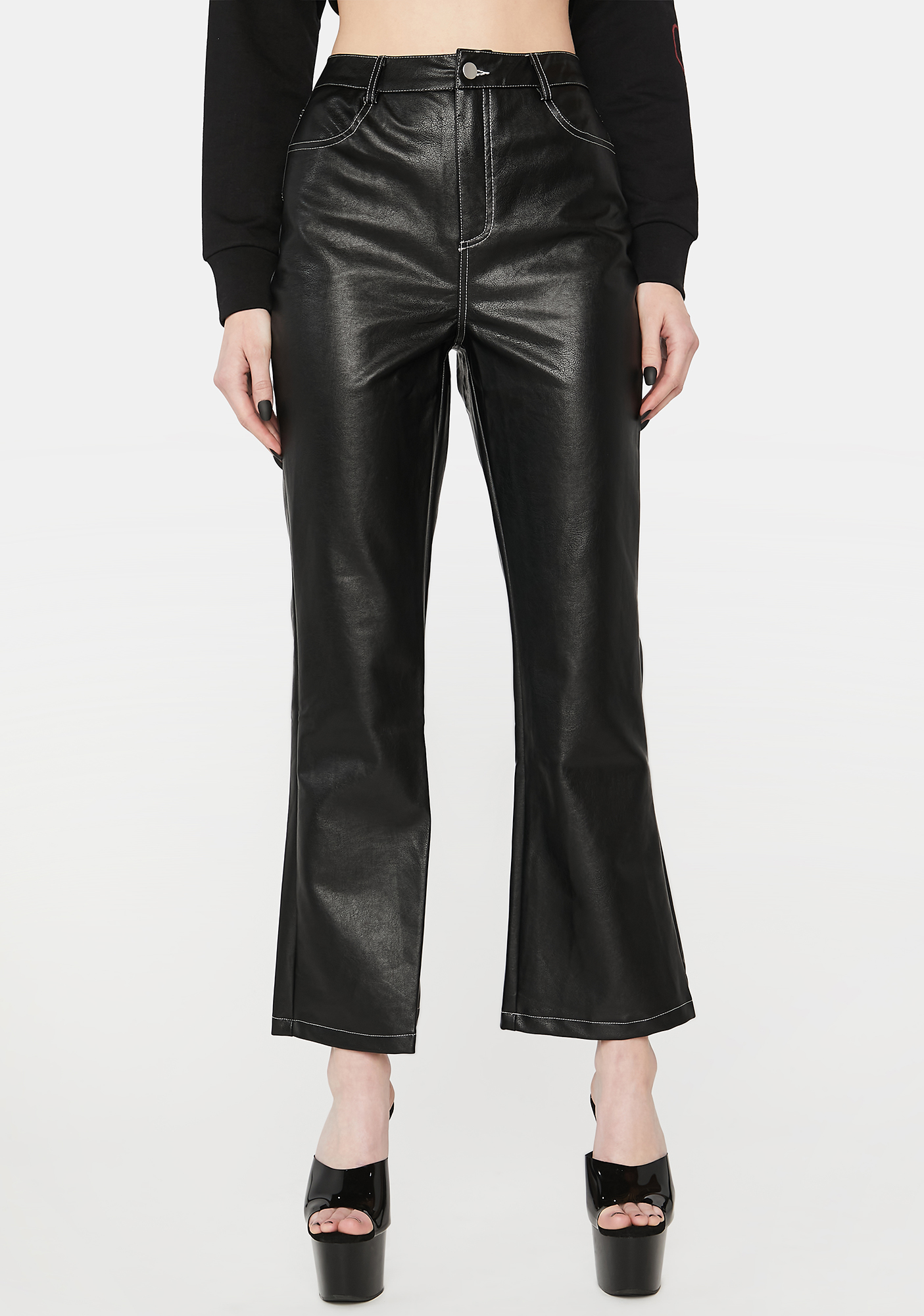 Shiny Denim Jeans - Black | Dolls Kill