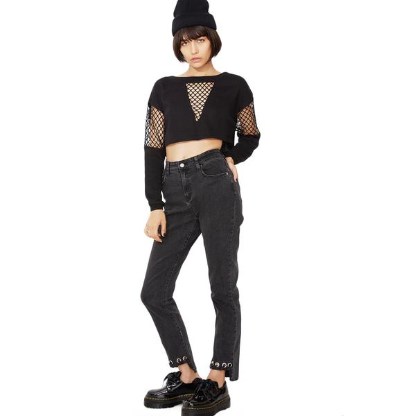 Glamorous On Edge Grommet Denim Jeans Dolls Kill