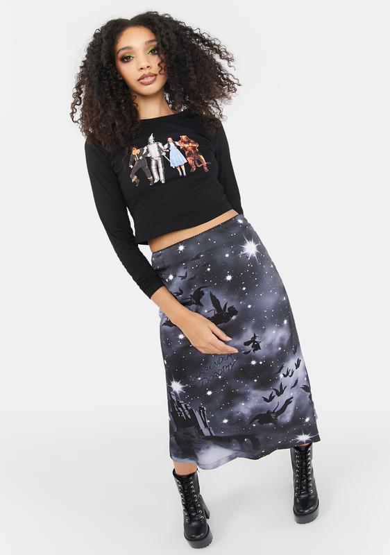 Fly Fly Fly Printed Midi Skirt