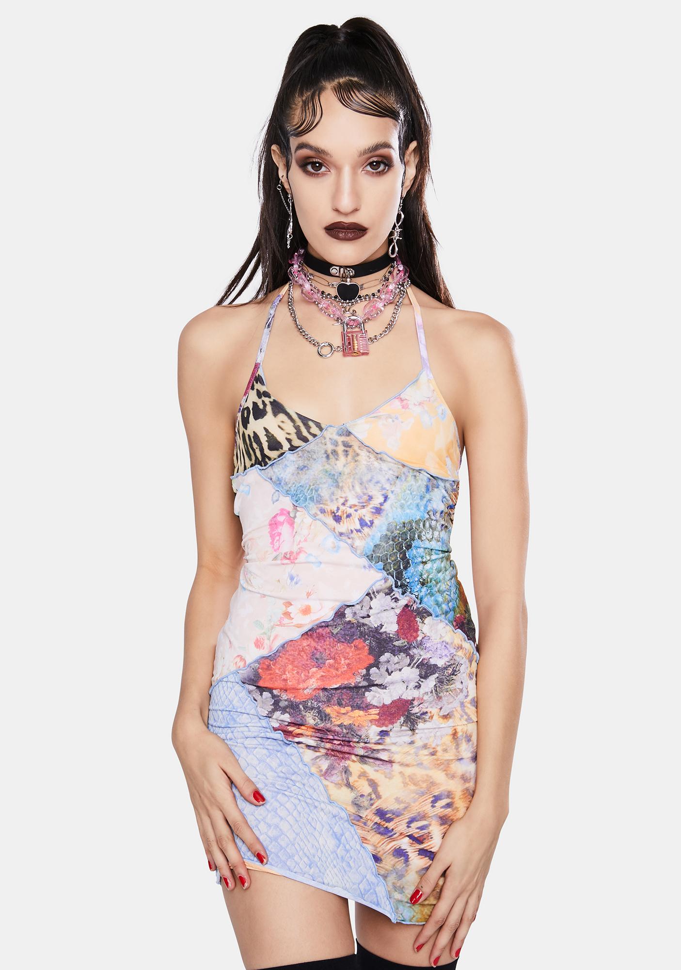 Jaded london mixed animal print patchwork cami dress Clearance