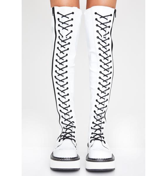 white knee high demonias