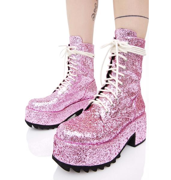 Current Mood Twinkle Glitter Boots | Dolls Kill