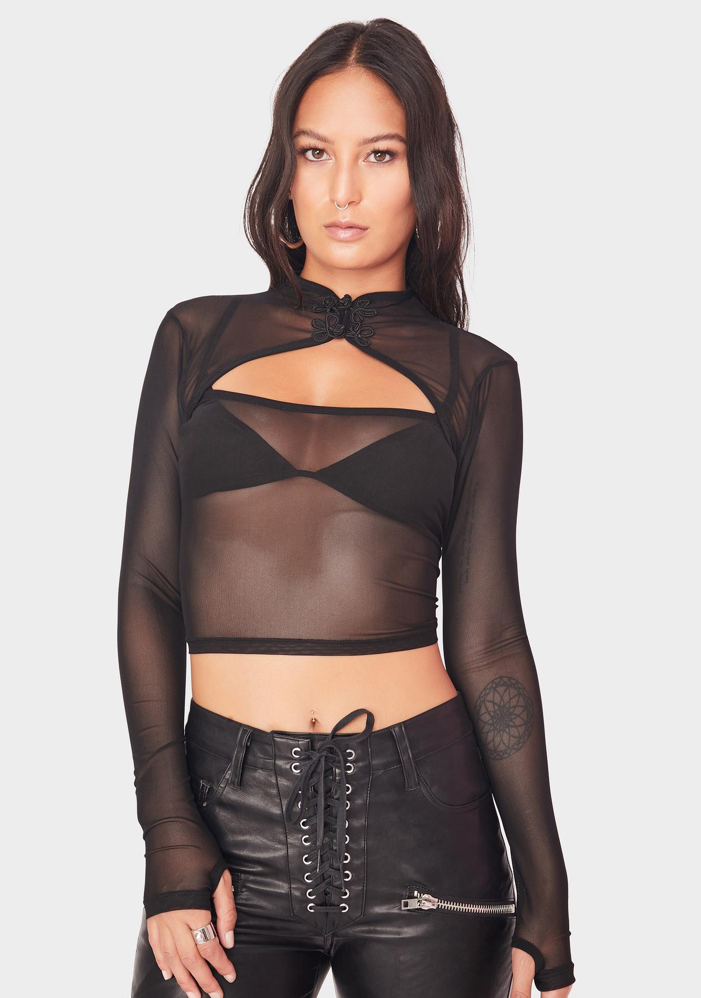 dark mesh top