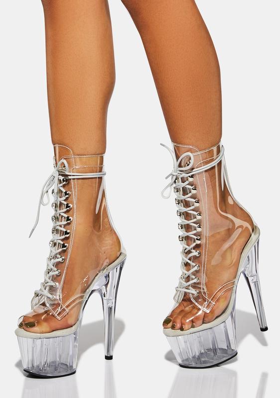 clear stiletto boots