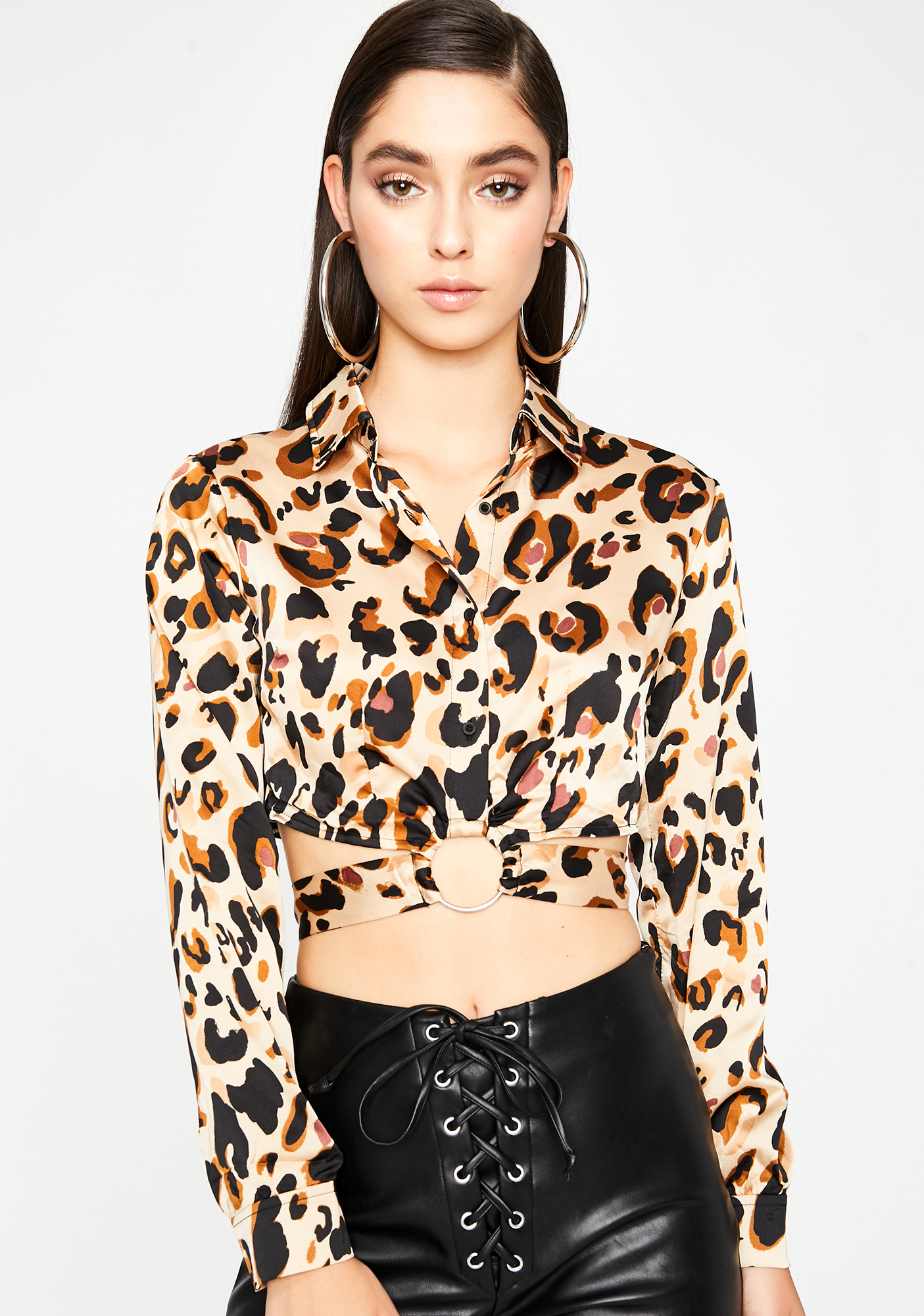 Leopard Print Wrap Crop Top | Dolls Kill