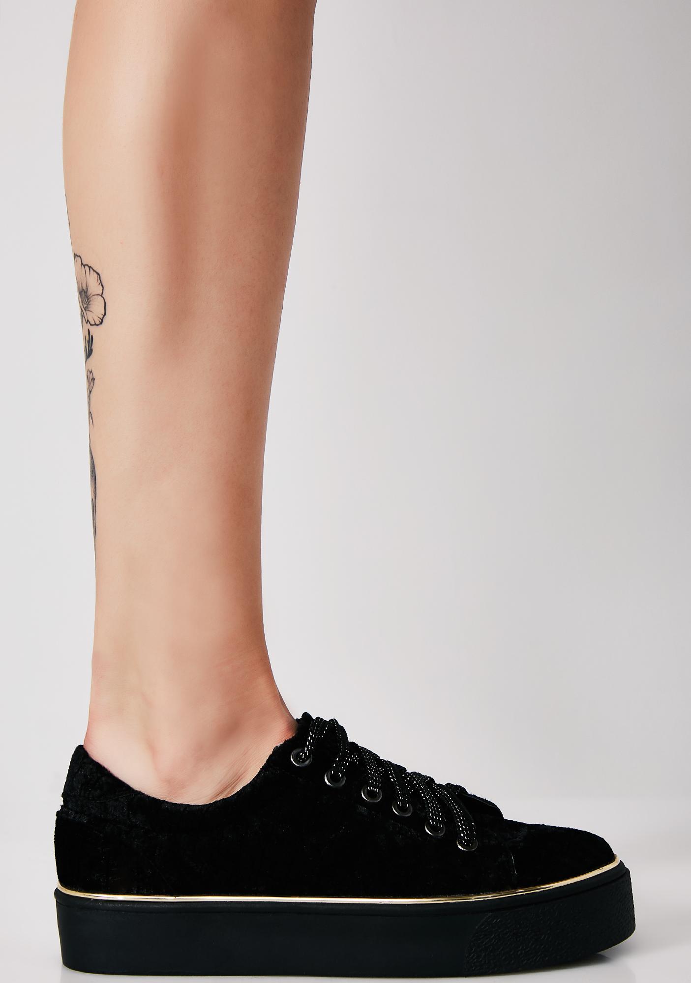 black velvet platform sneakers
