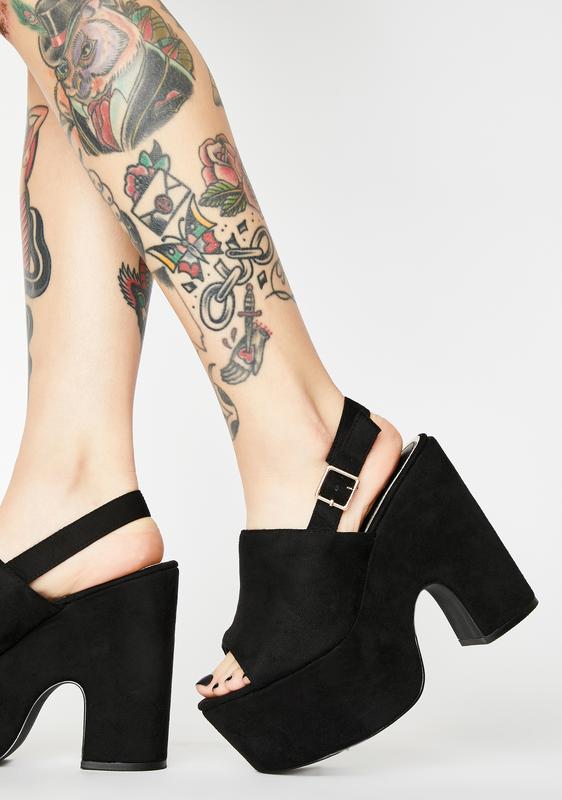 chunky slingback platform heels