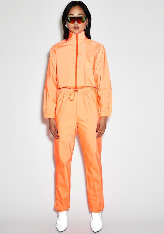 bright orange tracksuit