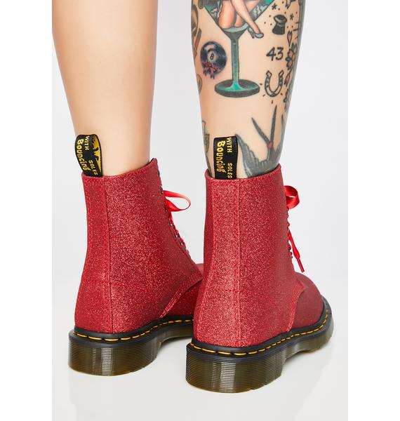 sparkly red doc martens