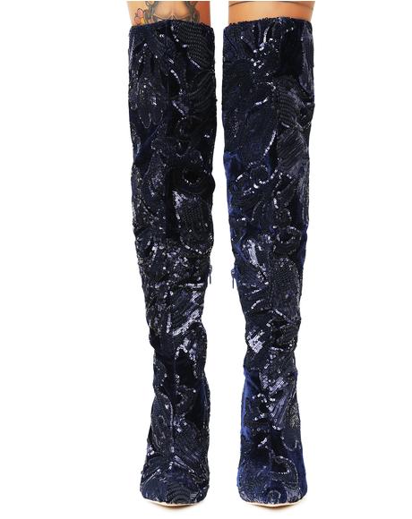 Renee Sequin Thigh-High Boots