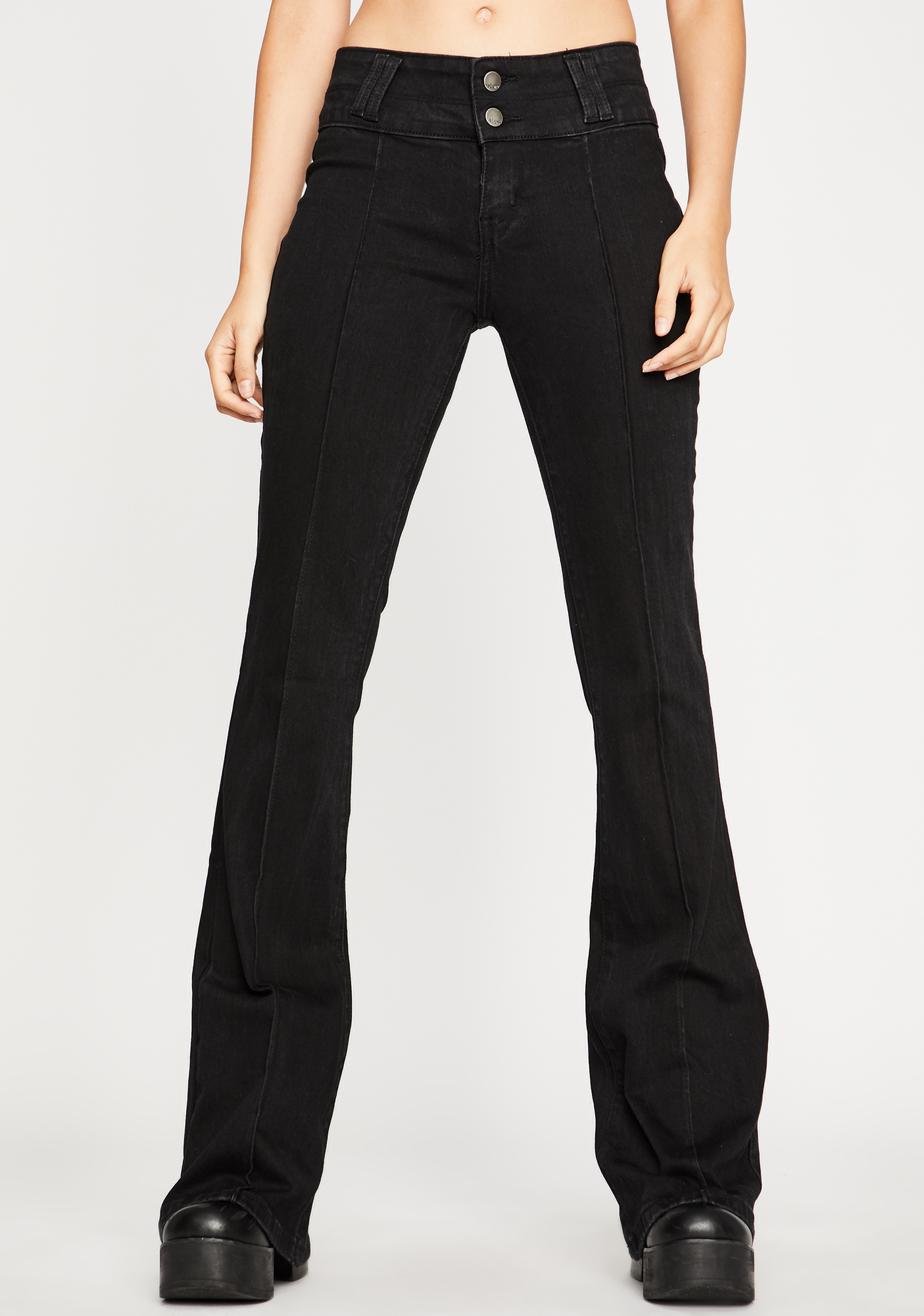 Black Denim Flares | Dolls Kill