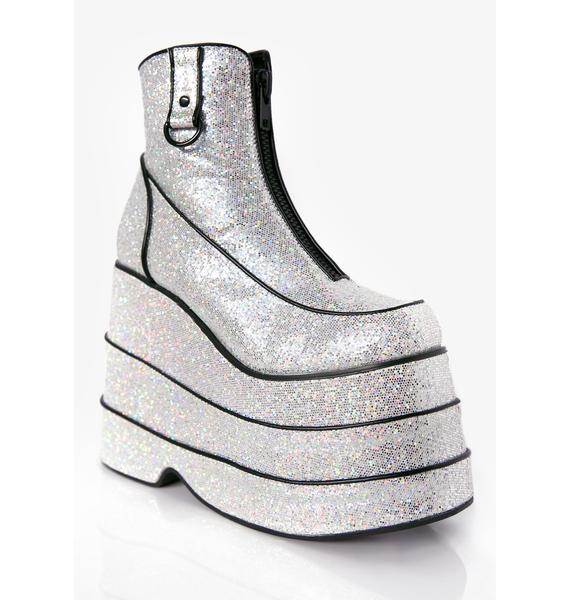 Club Exx Discotheque Glitter Platform Boots Dolls Kill