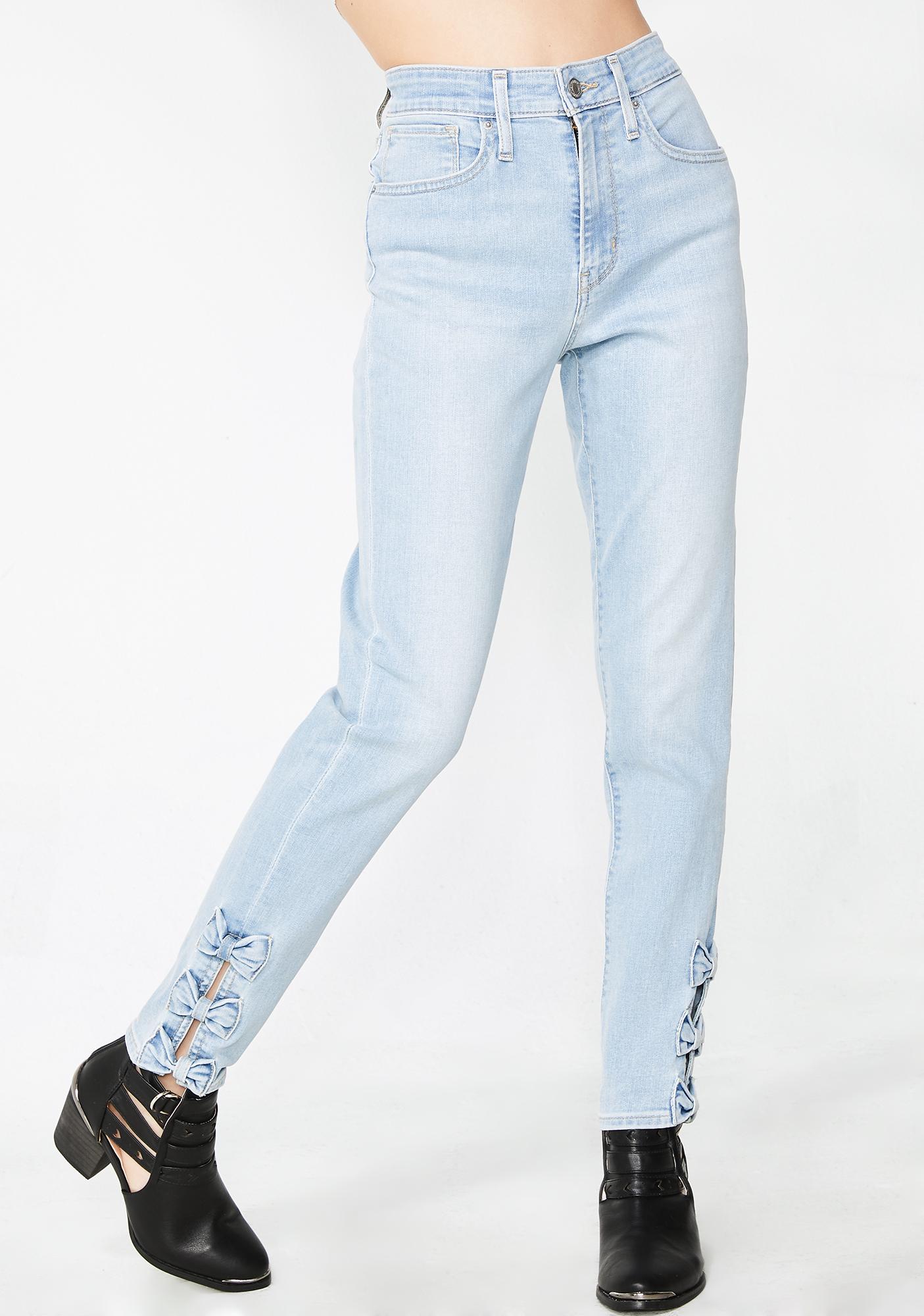 721 high rise skinny jeans with ankle bows
