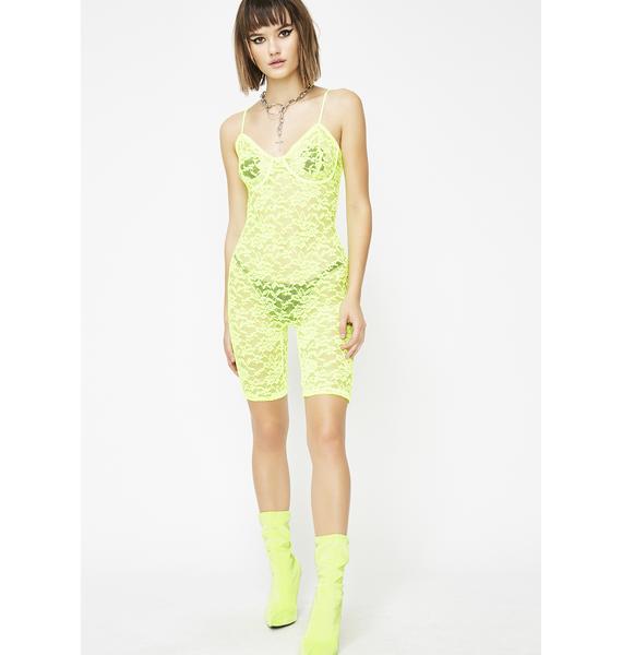 lace jumpsuit neon