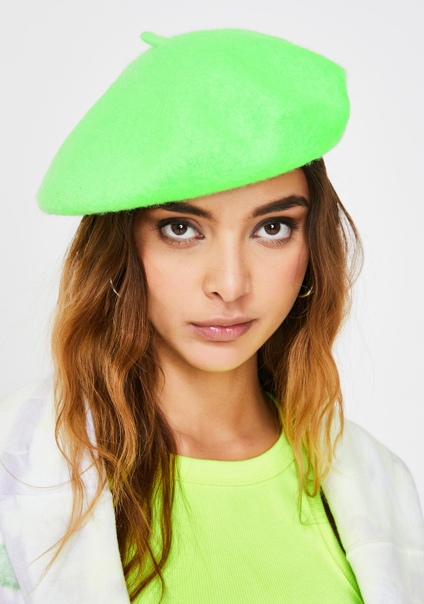 neon green beret