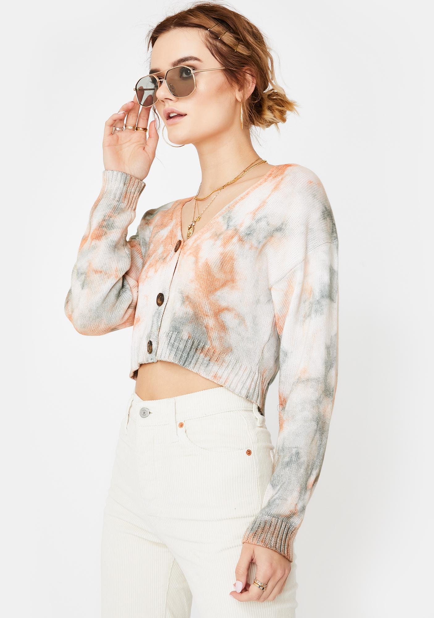 tie dye cropped cardigan