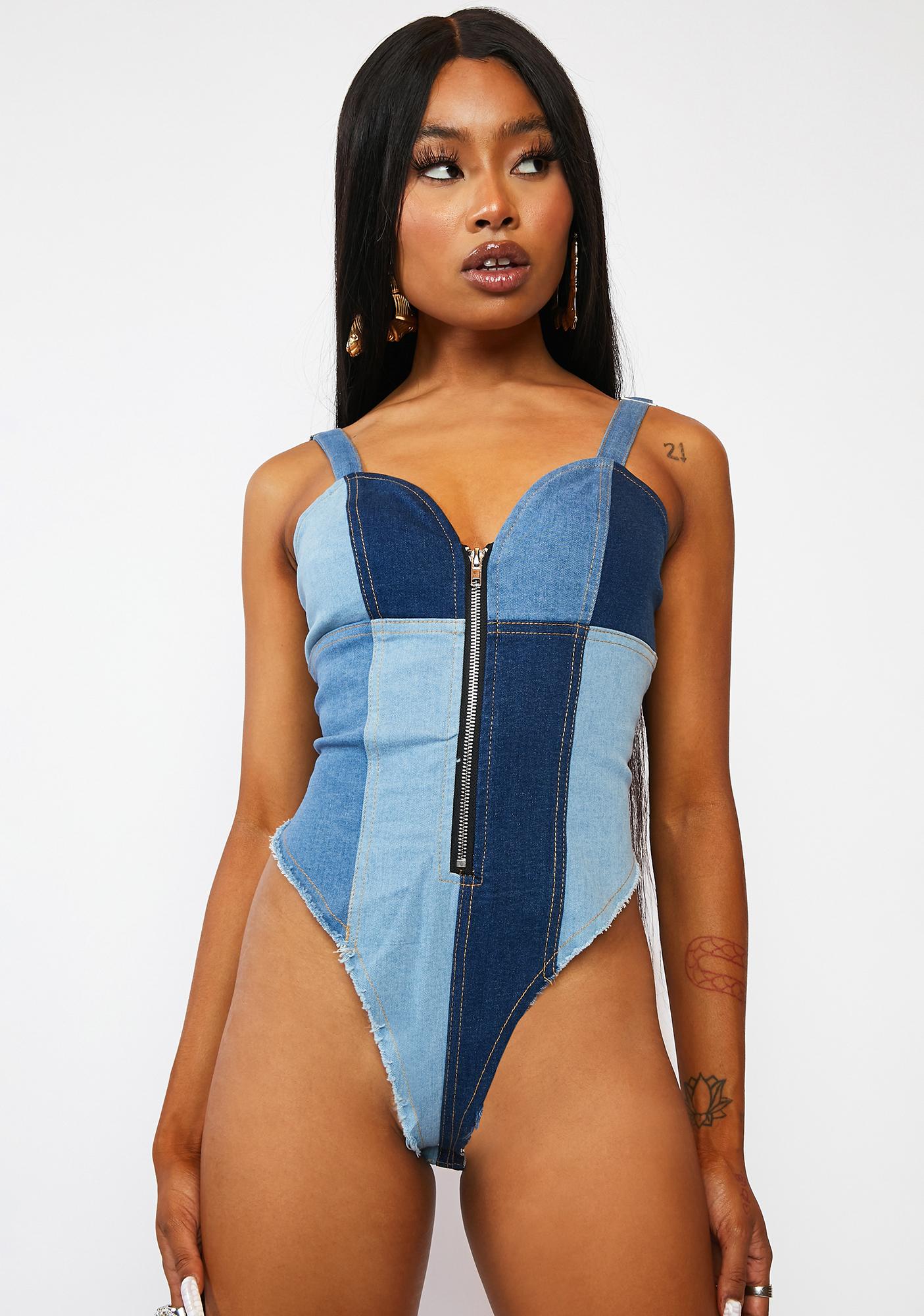 Denim bodysuit Clearance