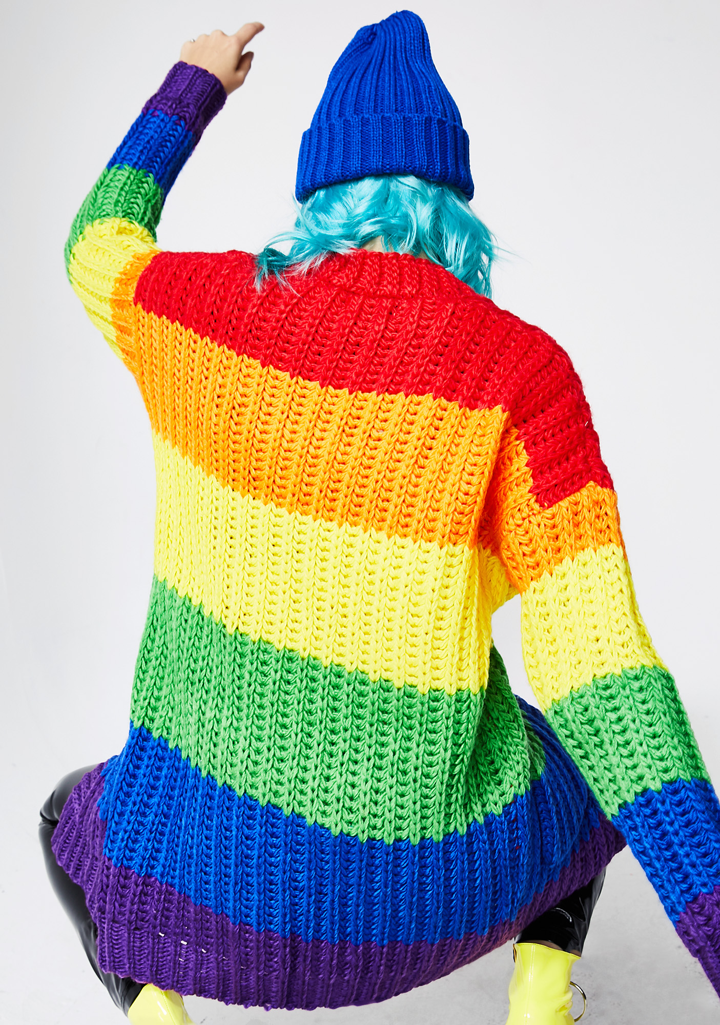 dolls kill rainbow cardigan
