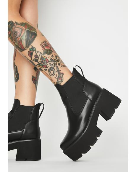 lamoda black chunky platform chelsea boots